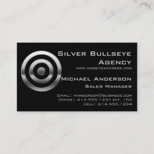 Visitkort:: Silvermetallbullseyen uppsätta som m Visitkort