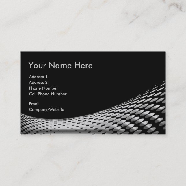 Visitkort - svart - silverhalvtoner (Framsida)