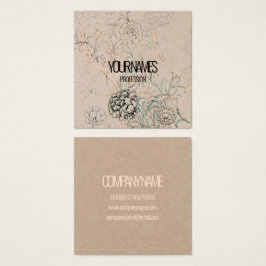 VISITKORT: WILLIAM MORRIS : VILD TULIP FYRKANTIGT VISITKORT