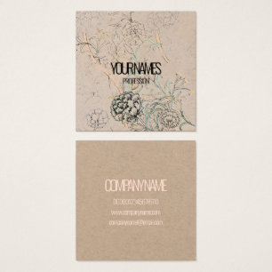 VISITKORT: WILLIAM MORRIS : VILD TULIP FYRKANTIGT VISITKORT
