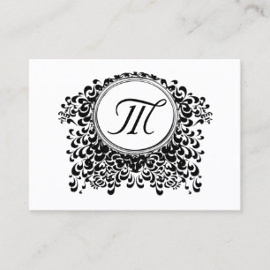Visitkortar för anpassadesvart- & vitMonogram Visitkort