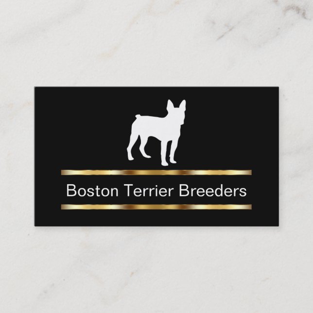 Visitkortar för avelsdjur för Boston Terrierhund Visitkort (Framsida)