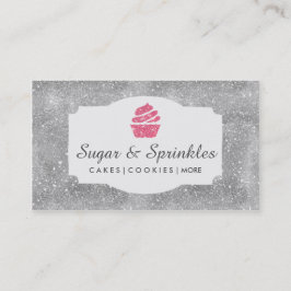 Visitkortar för bageri- & cateringsilverglitter visitkort
