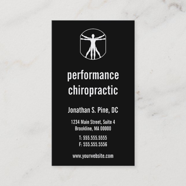 Visitkortar för Chiropracticlogotyplodrät Visitkort (Framsida)