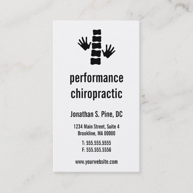 Visitkortar för Chiropracticlogotyplodrät Visitkort (Framsida)