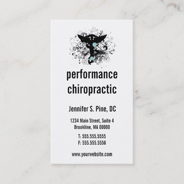 Visitkortar för Chiropracticlogotyplodrät Visitkort (Framsida)