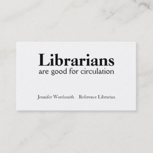 Visitkortar för cirkulationsvitsbibliotekarie visitkort