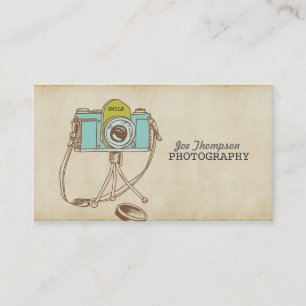 Visitkortar för fotograf för vintagekamerakonst visitkort