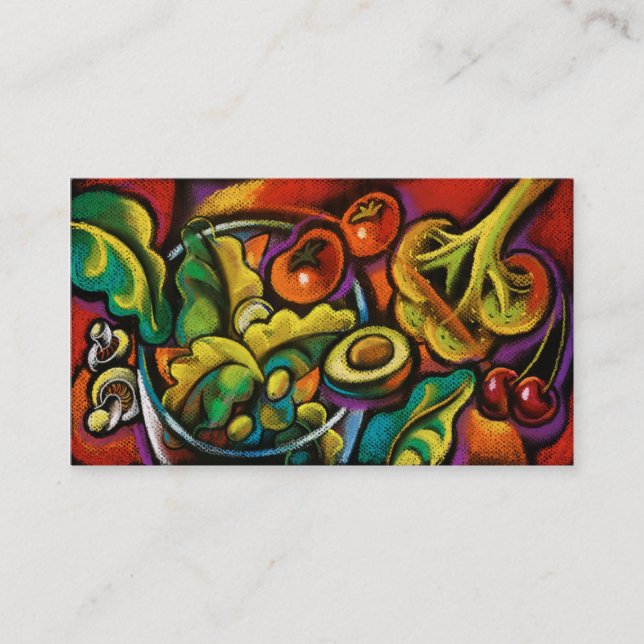 Visitkortar för hälsokostsalladkonst visitkort (Framsida)