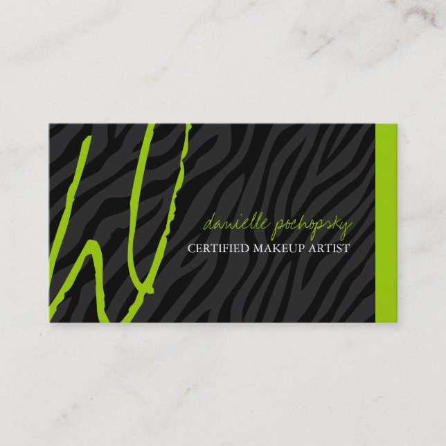 Visitkortar för höftzebra tryckMonogram Visitkort (Framsida)