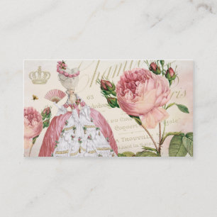 Visitkortar för Marie Antoinette rosa vintagero Visitkort