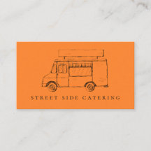 Visitkortar för matlastbilorange