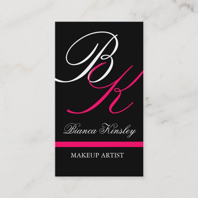 Visitkortar för Monogram för Makeupkonstnär Visitkort (Framsida)