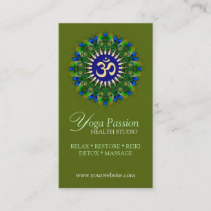 Visitkortar för New Agerörelsen för YogaOm gröna Visitkort