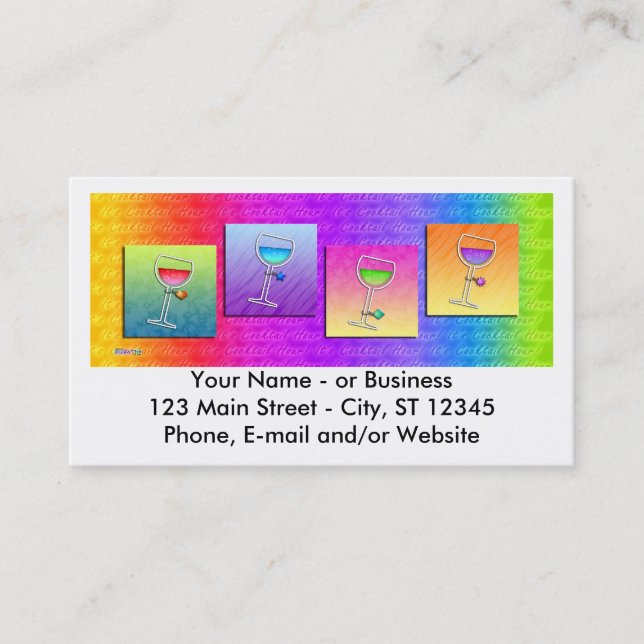 VISITKORTAR för popkonstvin (vågrät) Visitkort (Framsida)