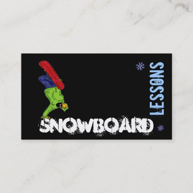 Visitkortar för Snowboardkursanpassade Visitkort (Framsida)