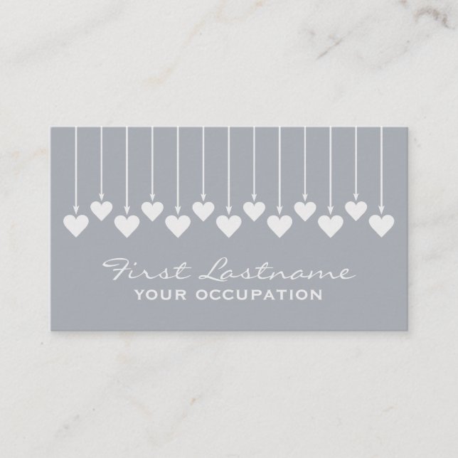 Visitkortar för valentinhjärtaanpassningsbar visitkort (Framsida)