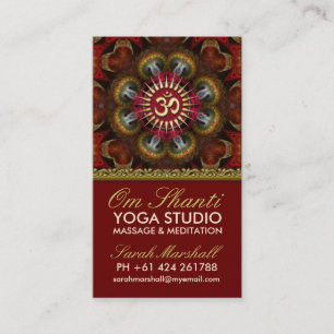 Visitkortar för Yoga för Om Shanti röda guld- Visitkort