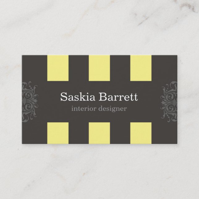 visitkortar > inredingsdesign [gult] visitkort (Framsida)