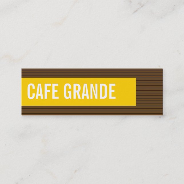 visitkortar > stor cafe [choklad: gult] mini visitkort (Framsida)