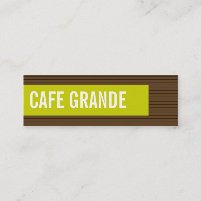 visitkortar > stor cafe [choklad: limefrukt] mini visitkort (Framsida)