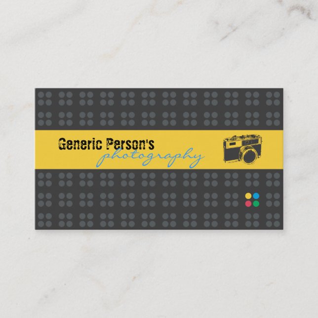 VisitkortCuctom svart + Gul fotografi Visitkort (Framsida)