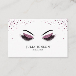 Visitkorten för Makeupkonstnären med glitter Visitkort