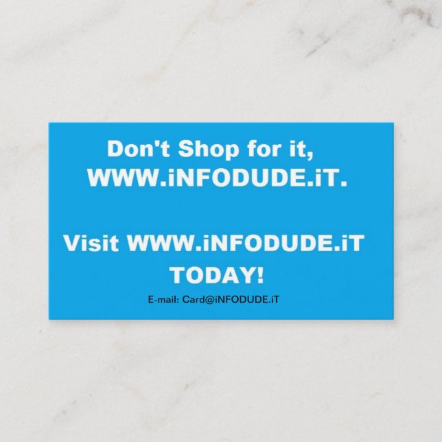 Visitkorten för officiell WWW.iNFODUDE.iT! Visitkort (Framsida)