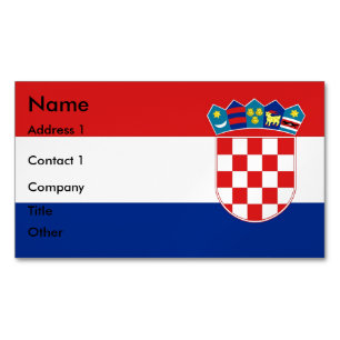 Visitkortmagnet med flagga av Kroatien