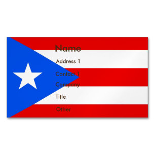 Visitkortmagnet med flagga av Puerto Rico