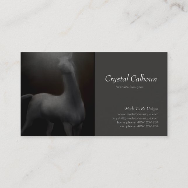 Visitkortmall - hästmålningmörk visitkort (Framsida)