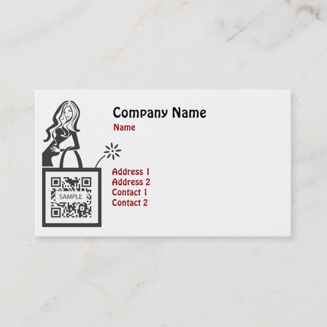 Visitkortmallen shoppar flickan visitkort (Framsida)