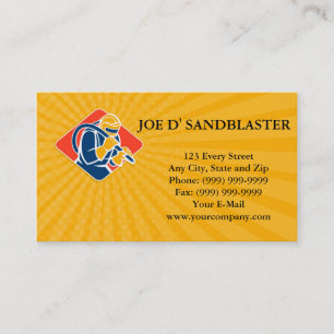 VisitkortSandblasterSandblasting vattnar med slang Visitkort