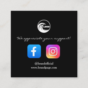 Visitkortsdisplay för Instagram Facebook QR Fyrkantigt Visitkort