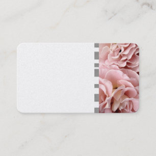 visitkortsmall ro petals på silver papper visitkort