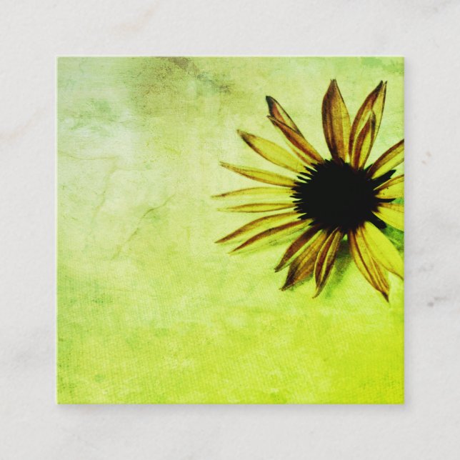 visitkortsmallblomma vår grönt fyrkantigt visitkort (Framsida)