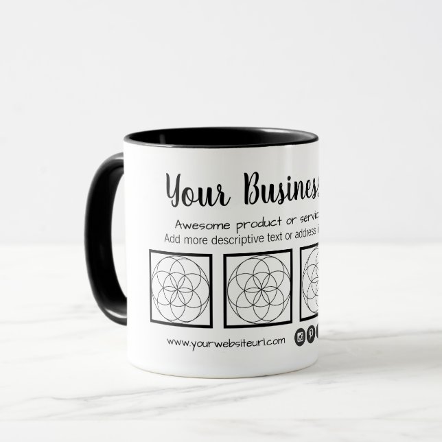Visitkortstilmugg med 4 foto mugg (Framsida vänster)