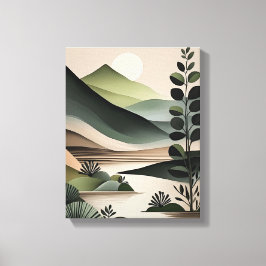 Viska av grönt: minimalistisk boho-konst canvastryck