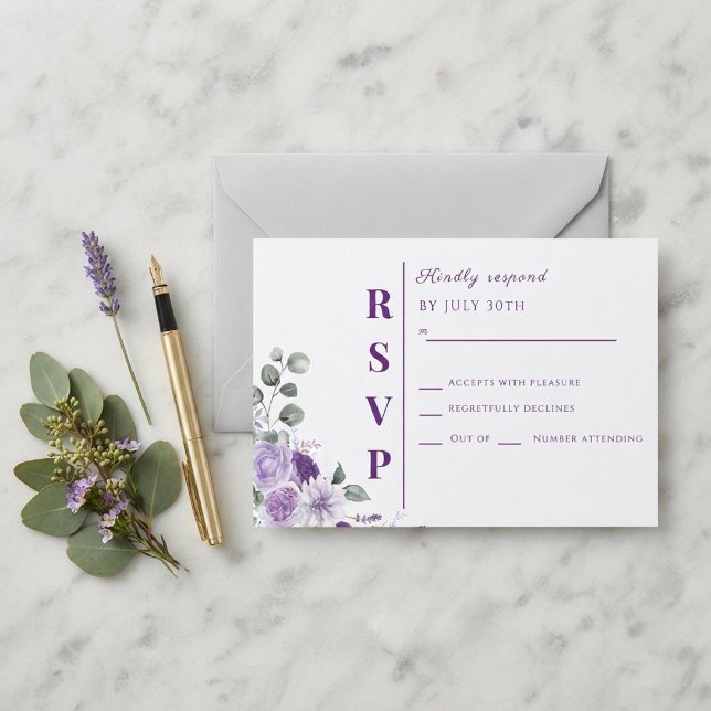 Viska av Lavendel: Elegans i Blom OSA Kort (Whispers of Lavender: Elegance in Bloom RSVP Card)