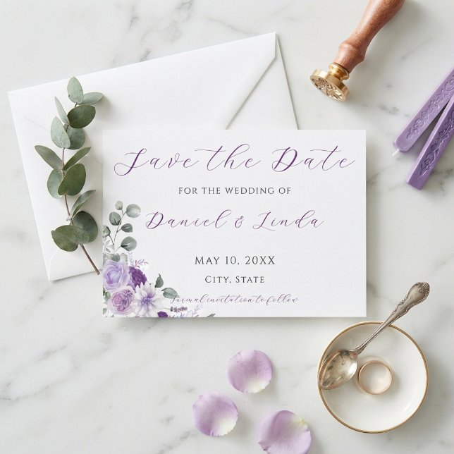 Viska av lavendel: Elegans i blom Spara Datumet (Whispers of Lavender: Elegance in Bloom Save The Date)