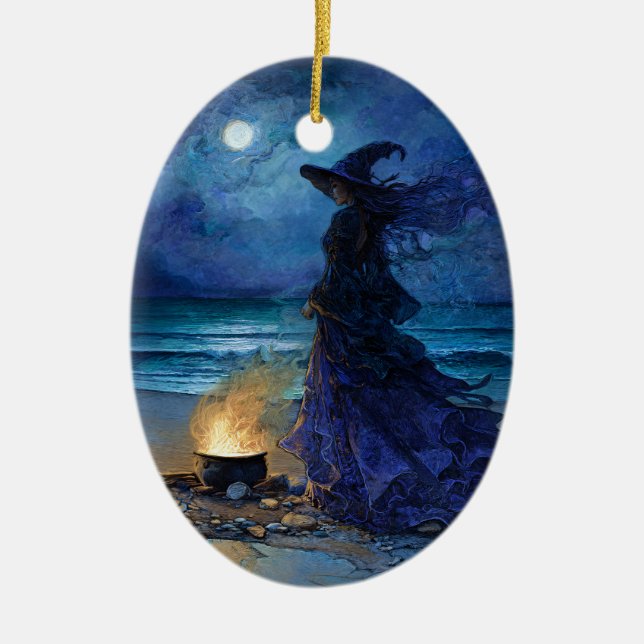 Viska av Moonlit Sea Julgransprydnad Keramik (Framsidan)