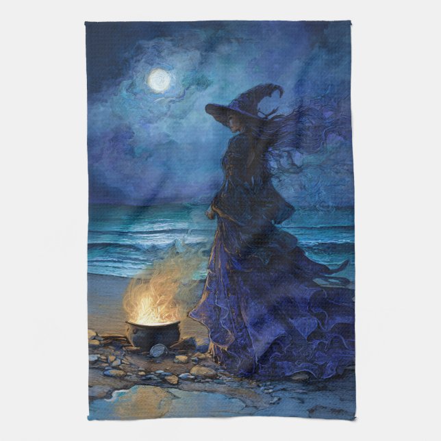 Viska av Moonlit Sea Kökshandduk (Vertikal)