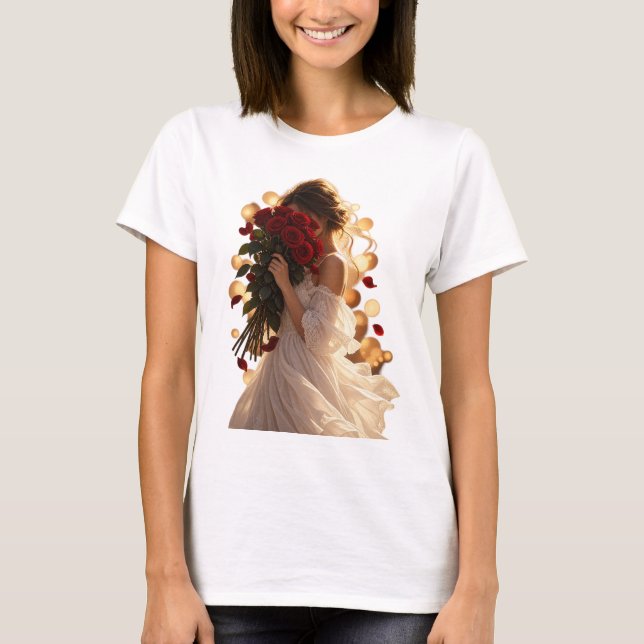 Viska av röda rosor t shirt (Framsida)