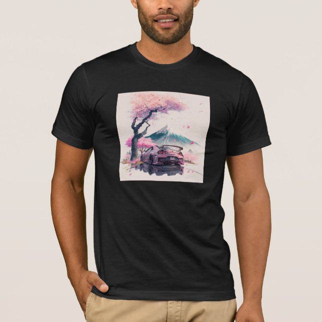 Viska från den uppgående solen längs Sakura-vägen T Shirt (Framsida)