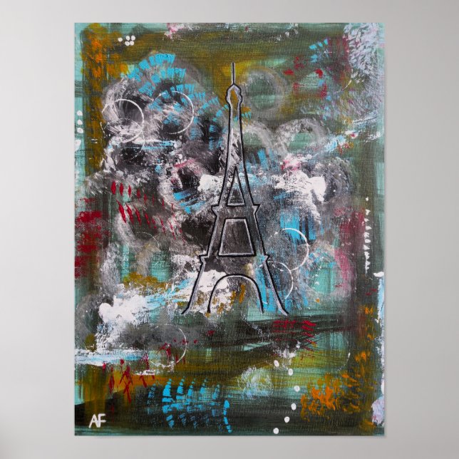 Viska från Paris Målning av Alfred Fox Poster (Framsidan)