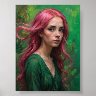 Viska i rosa och grönt poster