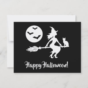 Viska på ett rum, svart och vitt Happy halloween Vykort