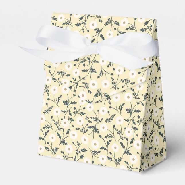 Viskande äng - Smörgul blommig mönster Presentaskar (Framsidan Sidan)