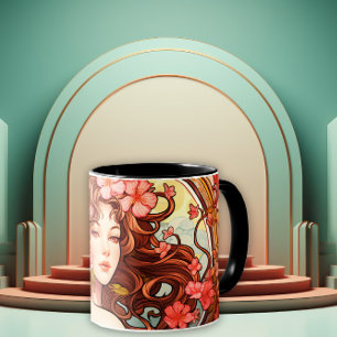 Viskande vinrankor Art Nouveau Skönhet Mugg