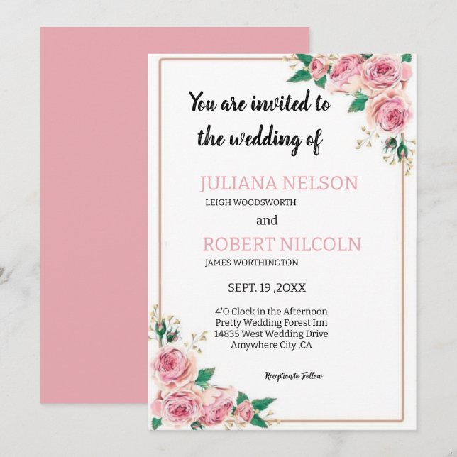 Viskare för  och Ro: Gå med oss för Bröllop Inbjudningar (Fram/baksida)